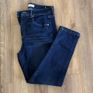 LOFT Dark Blue Denim with Contrast Stitching